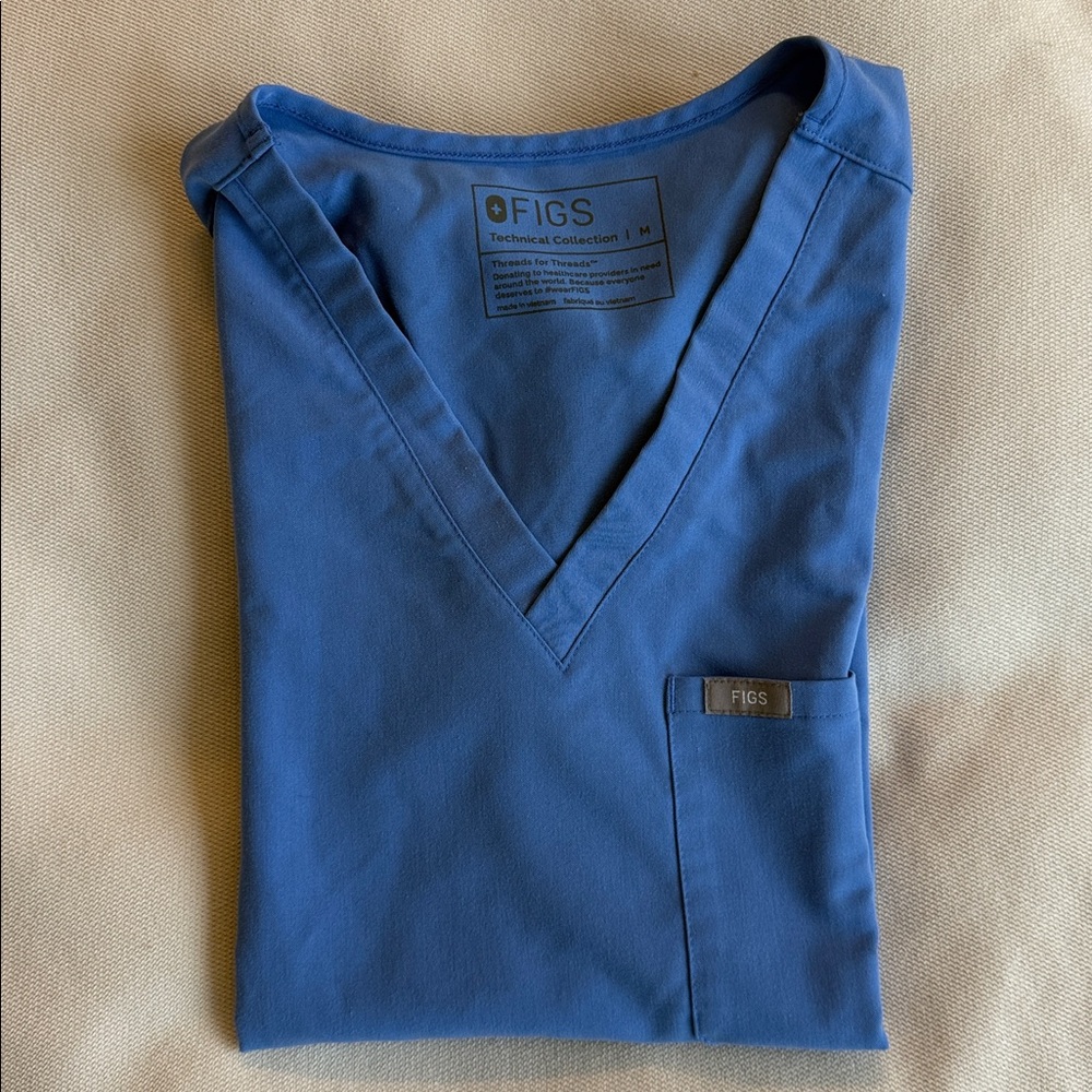 Figs Catarina Scrub Top - Size M - Ceil Blue